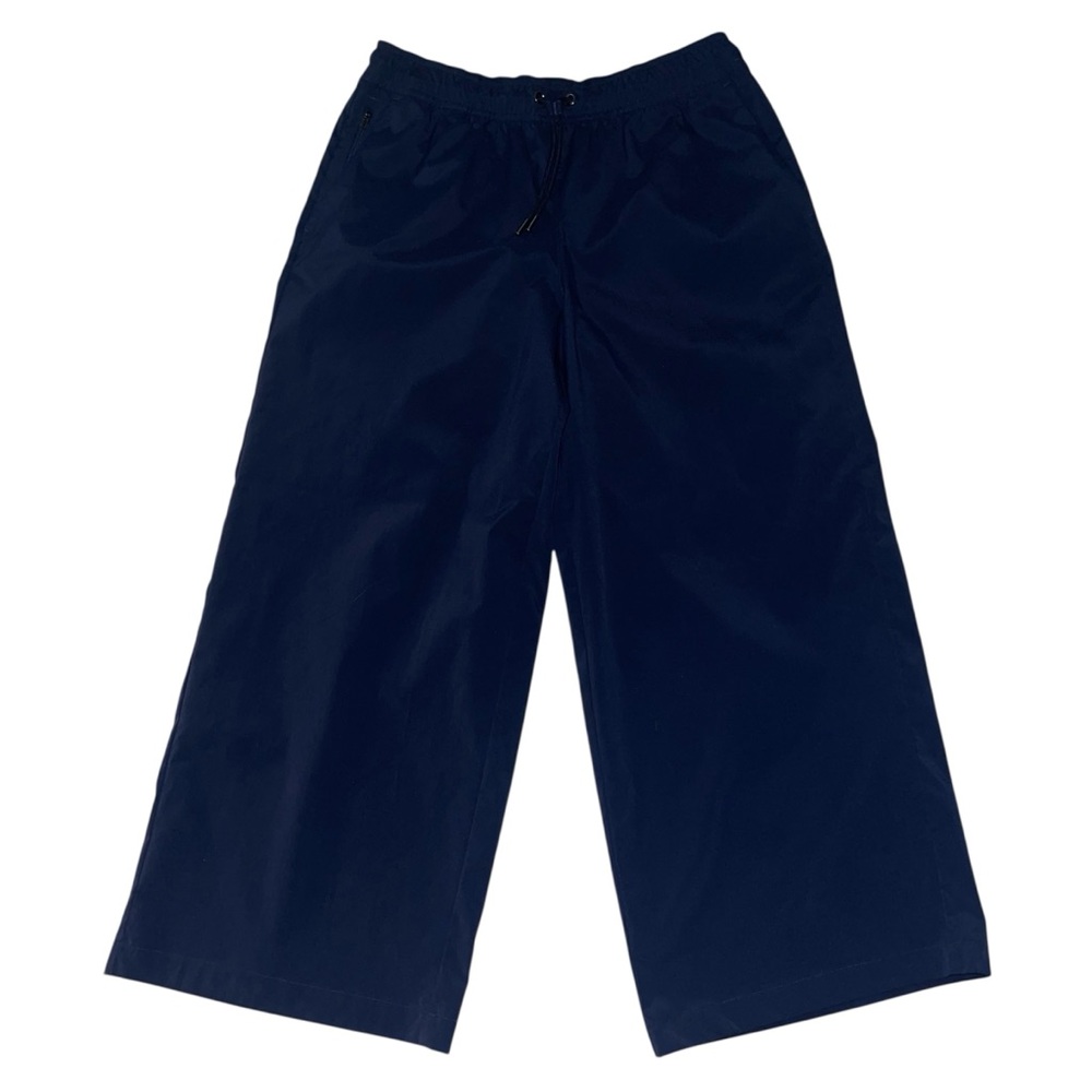 Athleta Midday Midrise Crop Poplin Pant Women's S Blue Wide Leg Lightweight